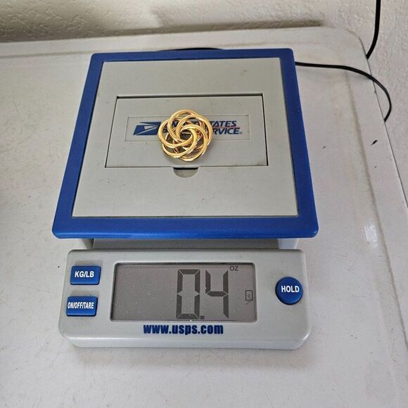 Vintage Napier Gold Tone Knot Swirl Interlocking Circle Rings‎ Spiral Brooch Pin - Picture 7 of 9